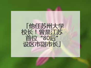 他任苏州大学校长！曾是江苏首位“80后”设区市副市长