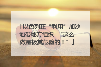 以色列正“利用”加沙地带地方组织  “这么做是极其危险的！”