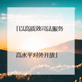 以高质效司法服务高水平对外开放