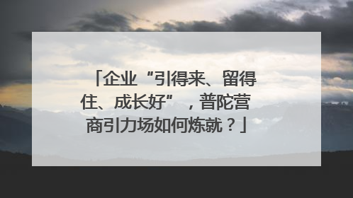 企业“引得来、留得住、成长好”，普陀营商引力场如何炼就？