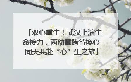双心重生！武汉上演生命接力，两幼童跨省换心同天共赴“心”生之旅