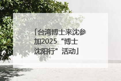 台湾博士来沈参加2025“博士沈阳行”活动