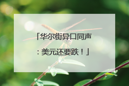 华尔街异口同声：美元还要跌！