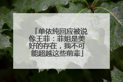 单依纯回应被说像王菲：菲姐是美好的存在，我不可能超越这些前辈