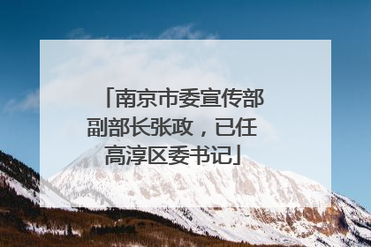 南京市委宣传部副部长张政，已任高淳区委书记