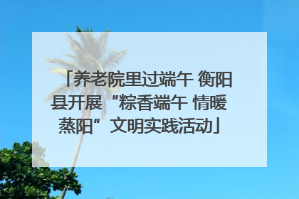 养老院里过端午 衡阳县开展“粽香端午 情暖蒸阳”文明实践活动