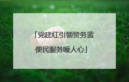 党建红引领警务蓝 便民服务暖人心