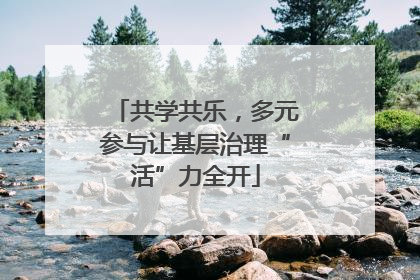 共学共乐，多元参与让基层治理“活”力全开