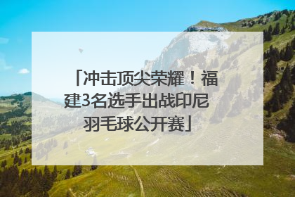 冲击顶尖荣耀！福建3名选手出战印尼羽毛球公开赛