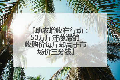 助农增收在行动：50万斤洋葱滞销 收购价每斤却高于市场价三分钱