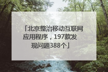北京整治移动互联网应用程序，197款发现问题388个