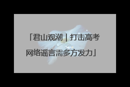 君山观潮｜打击高考网络谣言需多方发力