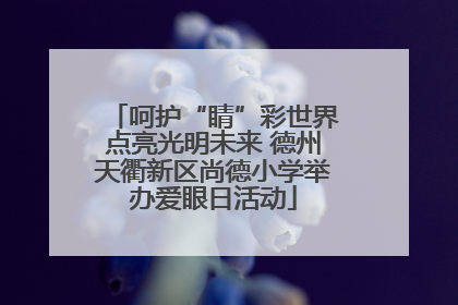 呵护“睛”彩世界点亮光明未来 德州天衢新区尚德小学举办爱眼日活动