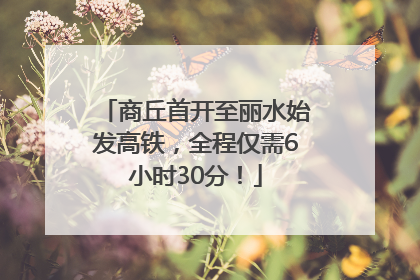 商丘首开至丽水始发高铁，全程仅需6小时30分！