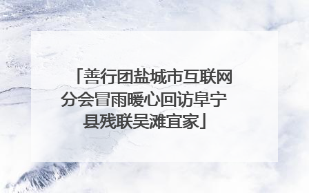 善行团盐城市互联网分会冒雨暖心回访阜宁县残联吴滩宜家