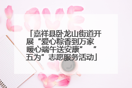 嘉祥县卧龙山街道开展“爱心粽香到万家 暖心端午送安康” “五为”志愿服务活动
