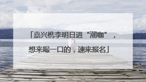 嘉兴槜李明日进“潮咖”，想来嘬一口的，速来报名