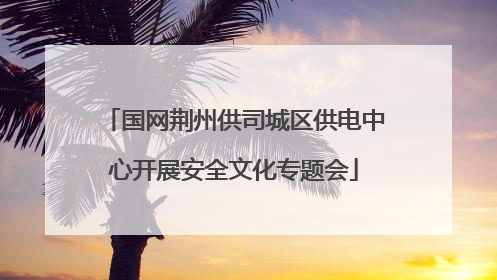 国网荆州供司城区供电中心开展安全文化专题会