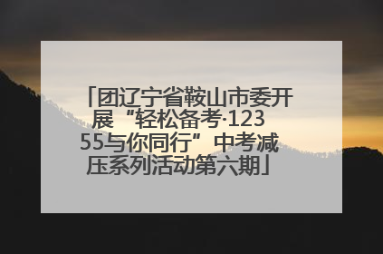 团辽宁省鞍山市委开展“轻松备考·12355与你同行”中考减压系列活动第六期