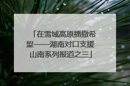 在雪域高原播撒希望——湖南对口支援山南系列报道之三
