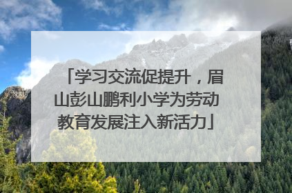 学习交流促提升，眉山彭山鹏利小学为劳动教育发展注入新活力