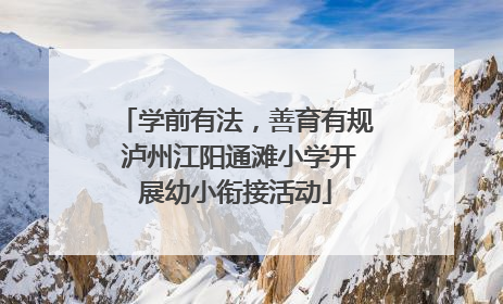 学前有法，善育有规 泸州江阳通滩小学开展幼小衔接活动