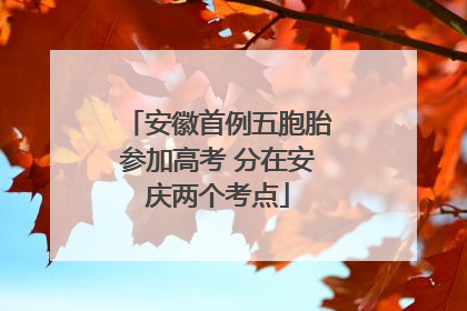 安徽首例五胞胎参加高考 分在安庆两个考点