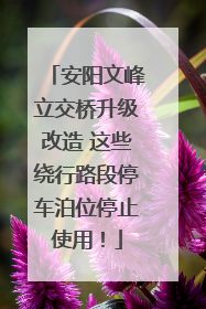 安阳文峰立交桥升级改造 这些绕行路段停车泊位停止使用！