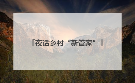 夜话乡村“新管家”