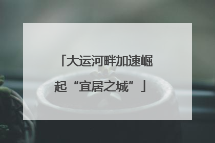大运河畔加速崛起“宜居之城”