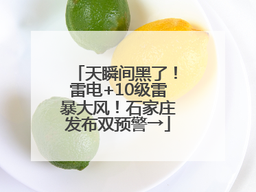 天瞬间黑了！雷电+10级雷暴大风！石家庄发布双预警→