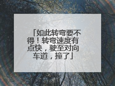 如此转弯要不得！转弯速度有点快，驶至对向车道，撞了