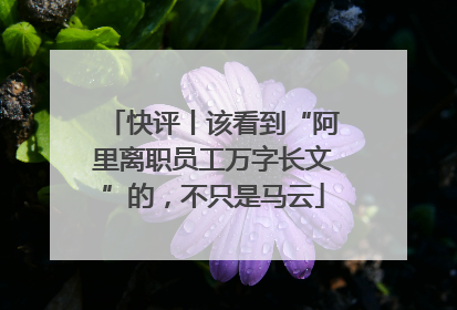 快评丨该看到“阿里离职员工万字长文”的，不只是马云