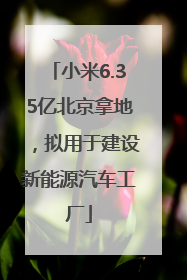 小米6.35亿北京拿地，拟用于建设新能源汽车工厂