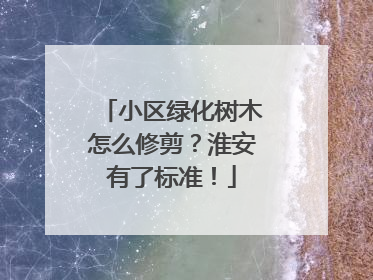 小区绿化树木怎么修剪？淮安有了标准！