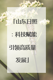 山东日照：科技赋能引领高质量发展