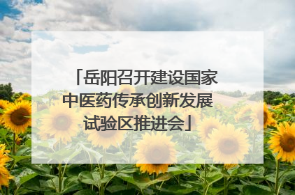 岳阳召开建设国家中医药传承创新发展试验区推进会