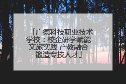 广德科技职业技术学校：校企研学赋能文旅实践 产教融合锻造专技人才