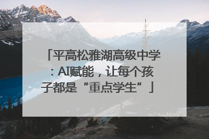 平高松雅湖高级中学：AI赋能，让每个孩子都是“重点学生”