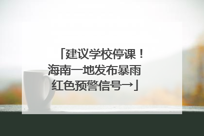 建议学校停课！海南一地发布暴雨红色预警信号→