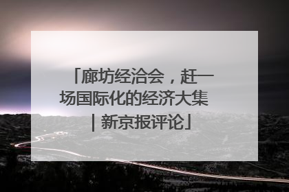 廊坊经洽会，赶一场国际化的经济大集｜新京报评论