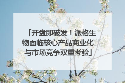 开盘即破发！派格生物面临核心产品商业化与市场竞争双重考验