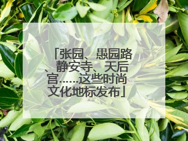 张园、愚园路、静安寺、天后宫……这些时尚文化地标发布