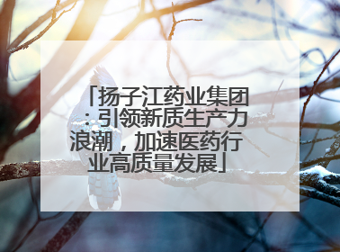 扬子江药业集团：引领新质生产力浪潮，加速医药行业高质量发展