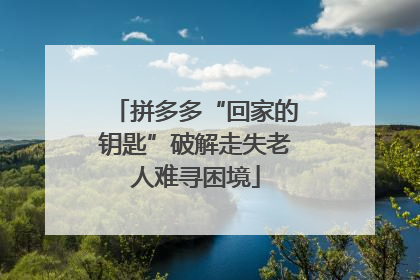 拼多多“回家的钥匙”破解走失老人难寻困境