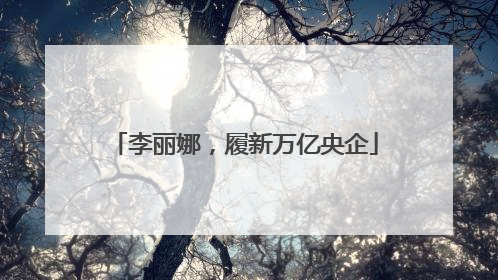 李丽娜，履新万亿央企
