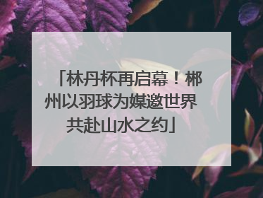 林丹杯再启幕！郴州以羽球为媒邀世界共赴山水之约