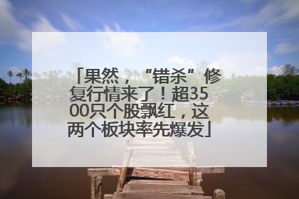 果然，“错杀”修复行情来了！超3500只个股飘红，这两个板块率先爆发