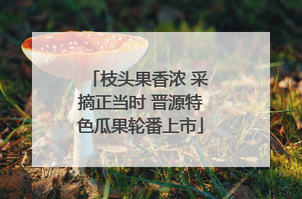 枝头果香浓 采摘正当时 晋源特色瓜果轮番上市