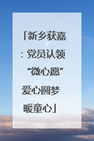 新乡获嘉：党员认领“微心愿” 爱心圆梦暖童心